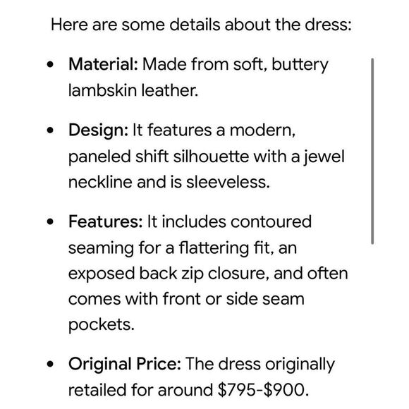 Vince Blue Leather Sleeveless Exposed Zipper Shift Dress Sz 4 Preowned - Picture 7 of 7